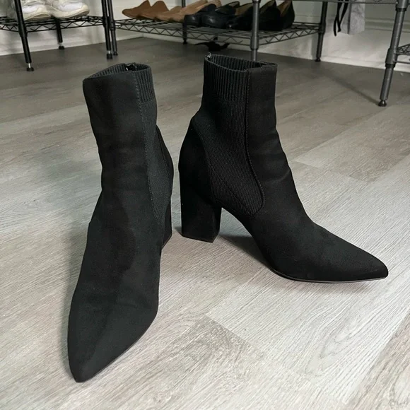 Suede sock heel boots - Picture 2 of 3